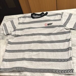 HUF Striped T-Shirt in Black and White
